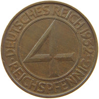WEIMARER REPUBLIK 4 PFENNIG 1932 DD  #a010 0633 - 4 Reichspfennig