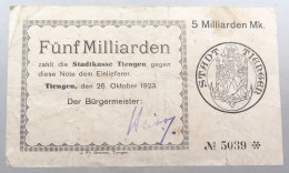 WEIMARER REPUBLIK 5 MILLIARDEN MARK 1923 TIENGEN #alb052 0701 - 5 Miljard Mark