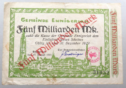 WEIMARER REPUBLIK 5 MILLIARDEN MARK 1923 ENNIGERLOH #alb052 0737 - 5 Milliarden Mark