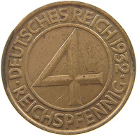 WEIMARER REPUBLIK 4 PFENNIG 1932 A  #c080 0493 - 4 Reichspfennig