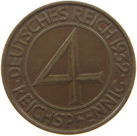 WEIMARER REPUBLIK 4 PFENNIG 1932 A  #c080 0497 - 4 Reichspfennig