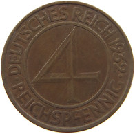 WEIMARER REPUBLIK 4 PFENNIG 1932 A  #c080 0495 - 4 Reichspfennig