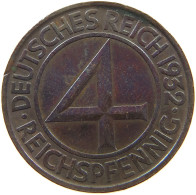 WEIMARER REPUBLIK 4 PFENNIG 1932 A  #c080 0489 - 4 Reichspfennig