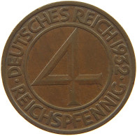 WEIMARER REPUBLIK 4 PFENNIG 1932 A  #c013 0247 - 4 Reichspfennig