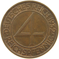 WEIMARER REPUBLIK 4 PFENNIG 1932 A  #a010 0629 - 4 Reichspfennig