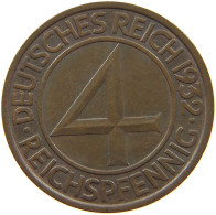 WEIMARER REPUBLIK 4 PFENNIG 1932 A  #a010 0631 - 4 Reichspfennig