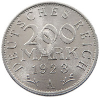 WEIMARER REPUBLIK 200 MARK 1923 A GEGENSTEMPEL O #sm06 0417 - 200 & 500 Mark