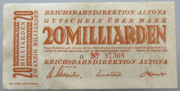 WEIMARER REPUBLIK 20 MILLIARDEN MARK 1923 ALTONA #alb052 0891 - 20 Miljard Mark