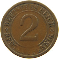 WEIMARER REPUBLIK 2 PFENNIG 1924 E SLIGHTLY OFF-CENTER #a095 0593 - 2 Renten- & 2 Reichspfennig