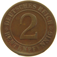 WEIMARER REPUBLIK 2 PFENNIG 1924 D DIE EEROR #a074 0665 - 2 Rentenpfennig & 2 Reichspfennig