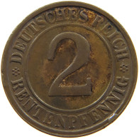 WEIMARER REPUBLIK 2 PFENNIG 1923 G EDGE ERROR #a074 0627 - 2 Rentenpfennig & 2 Reichspfennig