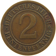 WEIMARER REPUBLIK 2 PFENNIG 1923 A DIE ERROR #a074 0657 - 2 Rentenpfennig & 2 Reichspfennig