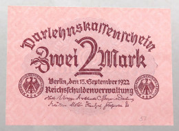 WEIMARER REPUBLIK 2 MARK 1922 BERLIN #alb052 0683 - 2 Mark