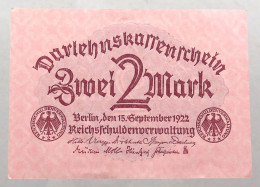 WEIMARER REPUBLIK 2 MARK 1922 BERLIN #alb052 0607 - 2 Mark