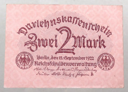 WEIMARER REPUBLIK 2 MARK 1922 BERLIN #alb052 0603 - 2 Mark