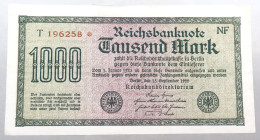 WEIMARER REPUBLIK 1000 MARK 1922  #alb052 0393 - 1.000 Mark