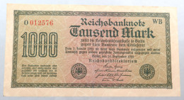 WEIMARER REPUBLIK 1000 MARK 1922  #alb052 0353 - 1.000 Mark