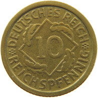 WEIMARER REPUBLIK 10 PFENNIG 1929 F  #a054 0751 - 10 Rentenpfennig & 10 Reichspfennig