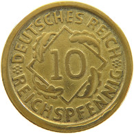 WEIMARER REPUBLIK 10 PFENNIG 1925 F PLANCHET ERROR #a074 0285 - 10 Renten- & 10 Reichspfennig