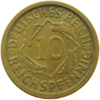 WEIMARER REPUBLIK 10 PFENNIG 1925 D WEAK STRUCK #a054 0749 - 10 Rentenpfennig & 10 Reichspfennig