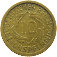 WEIMARER REPUBLIK 10 PFENNIG 1925 D WEAK STRUCK #a054 0749 - 10 Renten- & 10 Reichspfennig