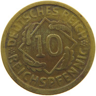 WEIMARER REPUBLIK 10 PFENNIG 1925 D  #a054 0657 - 10 Renten- & 10 Reichspfennig