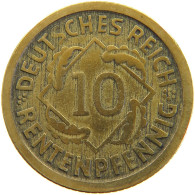 WEIMARER REPUBLIK 10 PFENNIG 1924 F WEAK STRUCK #a064 1027 - 10 Renten- & 10 Reichspfennig