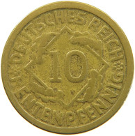 WEIMARER REPUBLIK 10 PFENNIG 1924 G WEAK STRUCK #a053 0325 - 10 Renten- & 10 Reichspfennig