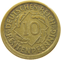 WEIMARER REPUBLIK 10 PFENNIG 1924 J OFF-CENTER #a021 0137 - 10 Renten- & 10 Reichspfennig