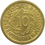 WEIMARER REPUBLIK 10 PFENNIG 1924 F WEAK STRUCK DATE #a053 0341 - 10 Renten- & 10 Reichspfennig