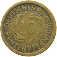 WEIMARER REPUBLIK 10 PFENNIG 1924 D OFF-CENTER #a053 0337 - 10 Rentenpfennig & 10 Reichspfennig