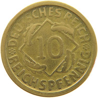 WEIMARER REPUBLIK 10 PFENNIG 1924 D WEAK STRUCK #a064 1109 - 10 Rentenpfennig & 10 Reichspfennig
