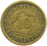 WEIMARER REPUBLIK 10 PFENNIG 1924 D MINTING ERROR EDGE #a053 0357 - 10 Renten- & 10 Reichspfennig