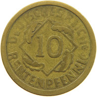 WEIMARER REPUBLIK 10 PFENNIG 1924 A WEAK STRUCK #a053 0339 - 10 Renten- & 10 Reichspfennig