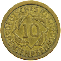 WEIMARER REPUBLIK 10 PFENNIG 1924 A OFF-CENTER #a053 0351 - 10 Renten- & 10 Reichspfennig