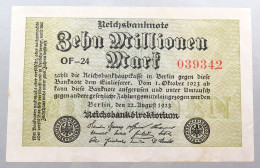 WEIMARER REPUBLIK 10 MILLIONEN MARK 1923  #alb052 0497 - 10 Millionen Mark