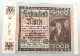 WEIMARER REPUBLIK 5000 MARK 1922  #alb052 0579 - 5000 Mark