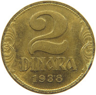 YUGOSLAVIA 2 DINARA 1938 Petar II (1934-1945) #c006 0659 - Yougoslavie