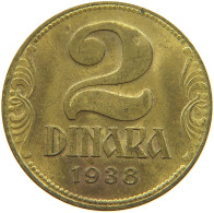 YUGOSLAVIA 2 DINARA 1938 Petar II (1934-1945) #c006 0657 - Yougoslavie