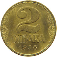 YUGOSLAVIA 2 DINARA 1938 Petar II (1934-1945) #c006 0655 - Yougoslavie