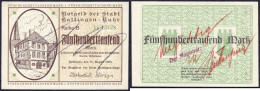 Stadt, 2x 500 Tsd. Mark 10.8.1923. Reihe B, Entwertet Und 1x Rückseite Mit Handschriftlich „Ungültig“, Stempel „Entwerte - [11] Local Banknote Issues