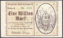 Stadt, 1 Mio. Mark 10.8.1923. Reihe A, Rs. Blanko. II, Selten. Topp 425.4b. Keller 2265a. - [11] Local Banknote Issues