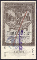 Stadt, 5 Mio. Mark 20.8.1923. Reihe E. Vs. Mit Rotem Stift Entwertet, Stempel „Beleg-Exemplar“ Und Mit Rundstempel. II,  - [11] Local Banknote Issues