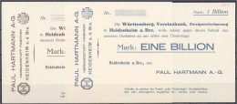 Paul Hartmann A.-G., 5 Mrd. U. Bio. Mark O.D. I-, Selten. Keller 2285. Dießner. 321. - Lokale Ausgaben