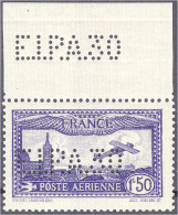 1.50 Fr. Flugpostmarke 1930, Postfrisches Exemplar Vom Oberrand In Luxuserhaltung, Durchlocht E.I.P.A. 30, Farbe ,,c" (l - Other & Unclassified