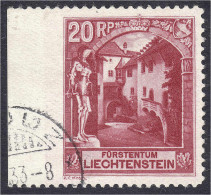20 Rp. Schlosshof Vaduz 1930, Gestempelt, Links Ungezähnt. Mi. Ohne Preis. Michel 97 B UI. - Andere & Zonder Classificatie