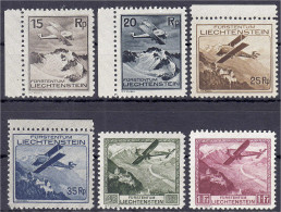 15 Rp.- 1 Fr. Flugzeug über Landschaften 1930, Kompletter Satz In Postfrischer Erhaltung. Mi. 600,-€ Michel 108-113. - Other & Unclassified