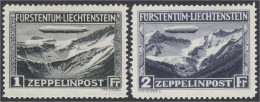 1 Fr. - 2 Fr. Liechtensteinfahrt Des Luftschiffs 1931, Kompletter Satz In Postfrischer Erhaltung. Mi. 650,-€ Michel 114- - Other & Unclassified
