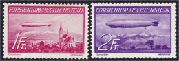 1 Fr. - 2 Fr. Zeppeline 1936, Kompletter Satz In Postfrischer Erhaltung, Unsigniert.. Mi. 220,-€ Michel 149-150. - Otros & Sin Clasificación