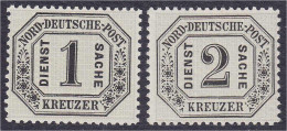 1 Kr. + 2 Kr. Dienstmarken 1870, Zwei Werte In Postfrischer Erhaltung, Geprüft Pfenninger. Mi. 280,-€ Michel 6-7. - Sonstige & Ohne Zuordnung